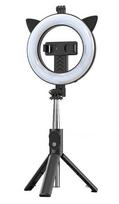 Selfie lazda iLike Universal SELFIE HANDLE TRIPOD AND RING LIGHT BLUETOOTH Black