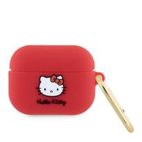 Dėklai ausinėms Hello Kitty Apple Airpods Pro cover Silicone 3D Kitty Head Red