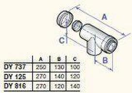 Concentric inspection Tee D80/125, DY125