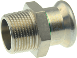 Press male connector,KAN-therm Inox 18x½"