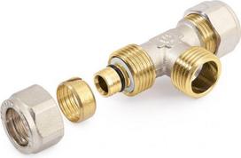 Compression male tee 26 x 3/4'' x 26