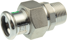 Press male union connector,KAN-therm Inox 35x1¼AG