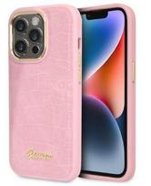Nugarėlės dėklai Guess Apple iPhone 14 Pro Max 6.7 hardcase Croco Collection Pink