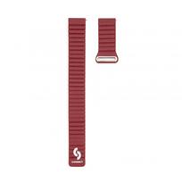 Dirželis Connect  20mm Flat head Leather - Silicone Loop Magnetic Watch Strap (130mm M/L) Wine Red
