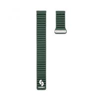 Dirželis Connect  22mm Flat head Leather - Silicone Loop Magnetic Watch Strap (130mm M/L) Forest Green