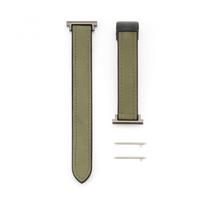 Dirželis Connect  20mm Silicone Leather Watch Strap with Magnetic Forest Green