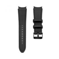 Dirželis Connect  20mm Silicone Patch Leather Watch Strap (130mm M/L) Black