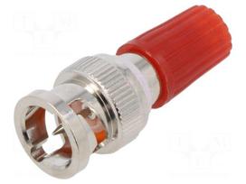 Adapter | red | 3A | 35.5mm | banana 4mm socket,BNC plug | 50Ω | 500V