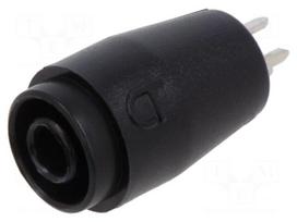 Laboratory connector: 4mm banana | socket | black | 25A | 24.47mm | PCB