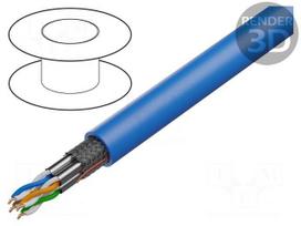 Wire | S/FTP | Cat 7 | 4x2x23AWG | Cu | wire | LSZH | blue | 100m | Øcable: 7mm