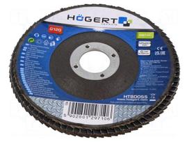 Flap grinding wheels | Ø: 125mm | Granularity: 120 | 22.4mm