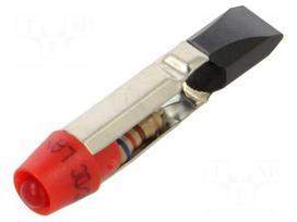 LED lamp | T5,5 | red | 12VDC | 12VAC | plastic | 3mm | -20÷60°C