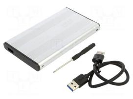 Hard discs housing: 2,5" | SATA III,USB 3.0 | aluminium | PnP