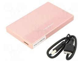 Hard discs housing: 2,5" | SATA III,USB 3.0 | aluminium | PnP | pink