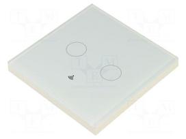 Switch | 200÷240VAC | No.of butt: 2 | white | tempered glass
