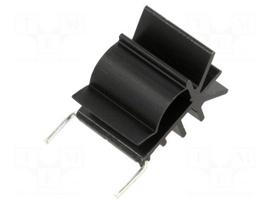 Heatsink: extruded | grilled | TO220 | black | L: 20mm | W: 20mm | H: 28mm