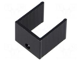 Heatsink: extruded | U | TO220 | black | L: 15mm | W: 18mm | H: 20mm | screw