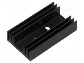 Heatsink: extruded | flat | TO220 | black | L: 50mm | W: 29mm | H: 12mm