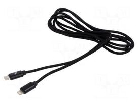 Cable | USB 2.0 | Apple Lightning plug,USB C plug | 1.8m | black