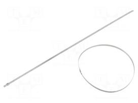 Cable tie | L: 500mm | W: 5mm | stainless steel AISI 304 | 900N | MST