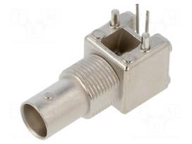 Connector: BNC | socket | female | angled 90° | 50Ω | THT | on PCBs