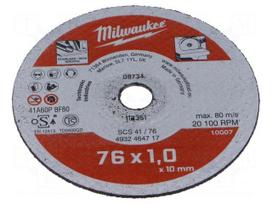 Cutting wheel | Ø: 76mm | metal,stainless steel | 10mm | 5pcs.