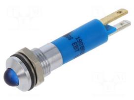 Indicator: LED | prominent | blue | 12VDC | 12VAC | Ø8mm | IP67 | ØLED: 5mm