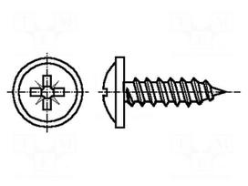Screw | with flange | 4.8x19 | Head: button | Pozidriv | PZ2 | steel | zinc