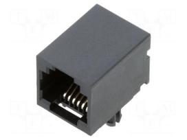 Connector: RJ12 | PIN: 6 | Cat 3 | unshielded | gold-plated | 6p6c | THT