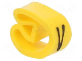 Markers | Marking: V | 4÷10mm | PVC | yellow | -30÷60°C | leaded | PA-2