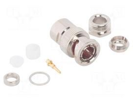 Connector: BNC | plug | male | straight | 75Ω | soldering,clamp | POM