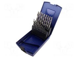 Drill set | for metal | high speed steel grounded HSS-G | 19pcs.
