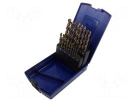 Drill set | for metal | high speed steel cobalt HSS-E | 19pcs.