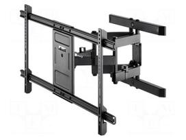 Holder: wall mounting | monitor,TV | black | tiltable | 60kg