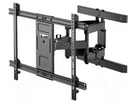 Holder: wall mounting | monitor,TV | black | tiltable | 60kg