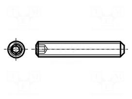 Screw | M4x12 | 0.7 | Head: without head | hex key | HEX 2mm | steel | zinc
