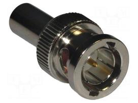 Connector: BNC | plug | male | straight | 75Ω | crimped | for cable | POM