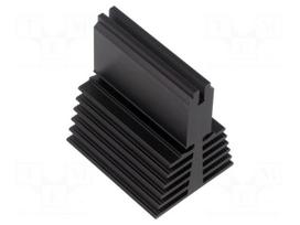 Heatsink: extruded | T | black | L: 50mm | W: 40mm | H: 56mm | aluminium