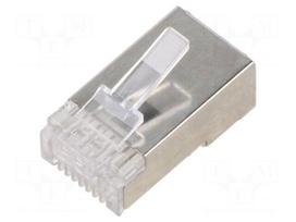 Connector: RJ45 | plug | PIN: 8 | Cat 6 | shielded | 8p8c | for cable | IDC