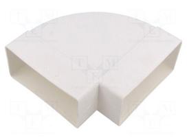 Flat horizontal elbow bend | ABS | white | 110x55mm | 90°