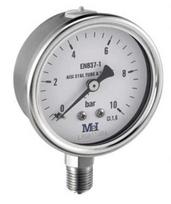 Manometrs AISI316  korp. D100, 0-10bar,1/2",CL1.6, vertikāls Nerūsējošā tērauda manometrs CL1.6, vertikāls