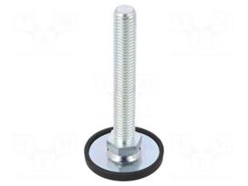 Foot | without locknut,adjustable,with no-slip disk,with lever