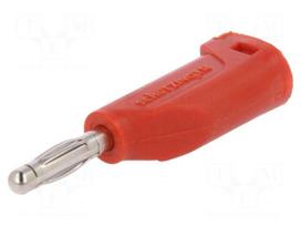 Laboratory connector: 4mm banana | plug | 32A | 33VAC | 70VDC | red