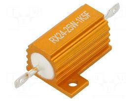 Resistor: wire-wound | 1.5kΩ | with heatsink | 25W | ±1% | 30ppm/°C