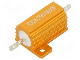 Resistor: wire-wound | 680Ω | with heatsink | 25W | ±1% | 30ppm/°C