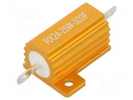Resistor: wire-wound | 3.3Ω | with heatsink | 25W | ±1% | 50ppm/°C