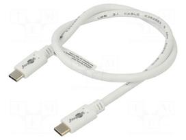 Cable | USB 3.2 Gen 1 | USB C plug,both sides | 0.5m | white | 5Gbps