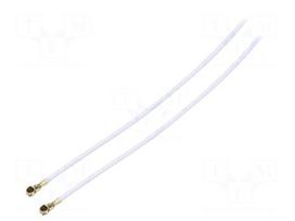 Cable | 0.3m | U.FL female,both sides | white | angled | Wire dia: 35mm