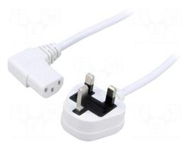 Cable | 3x0.75mm2 | BS 1363 (G) plug,IEC C13 female angled right