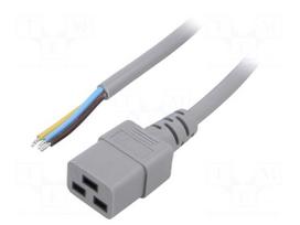 Cable | 3x1.5mm2 | IEC C19 female,cables | PVC | Len: 1.8m | grey | 16A